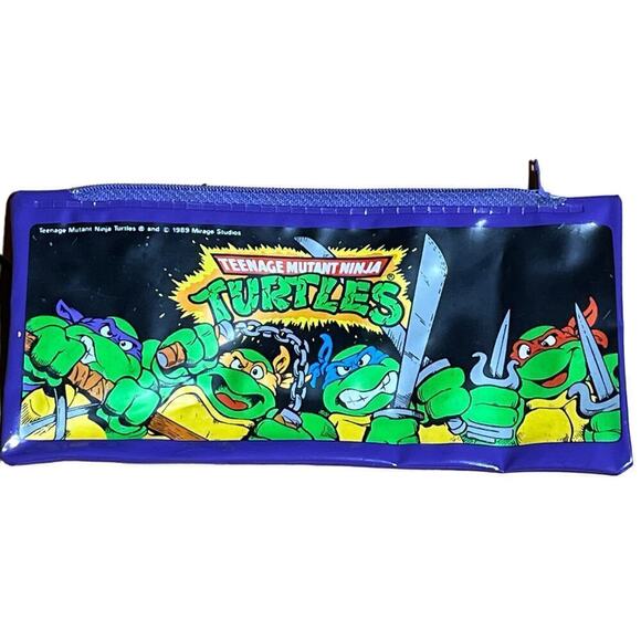 VINTAGE 1989 Teenage mutant ninja turtles purple zip pencil case. Soft. turtles - Picture 6 of 6